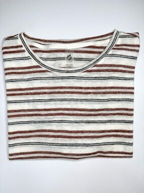 LOU & GRAY Stripe Short Sleeve Cropped Crewneck Tee